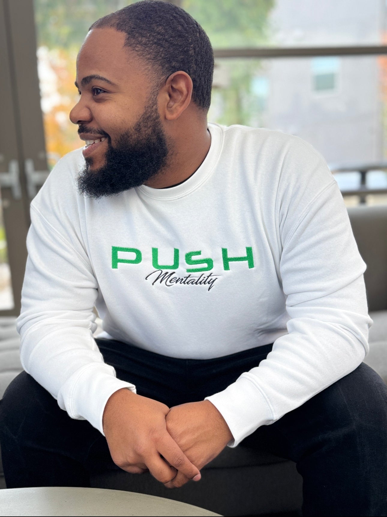 White PUSH Crewneck