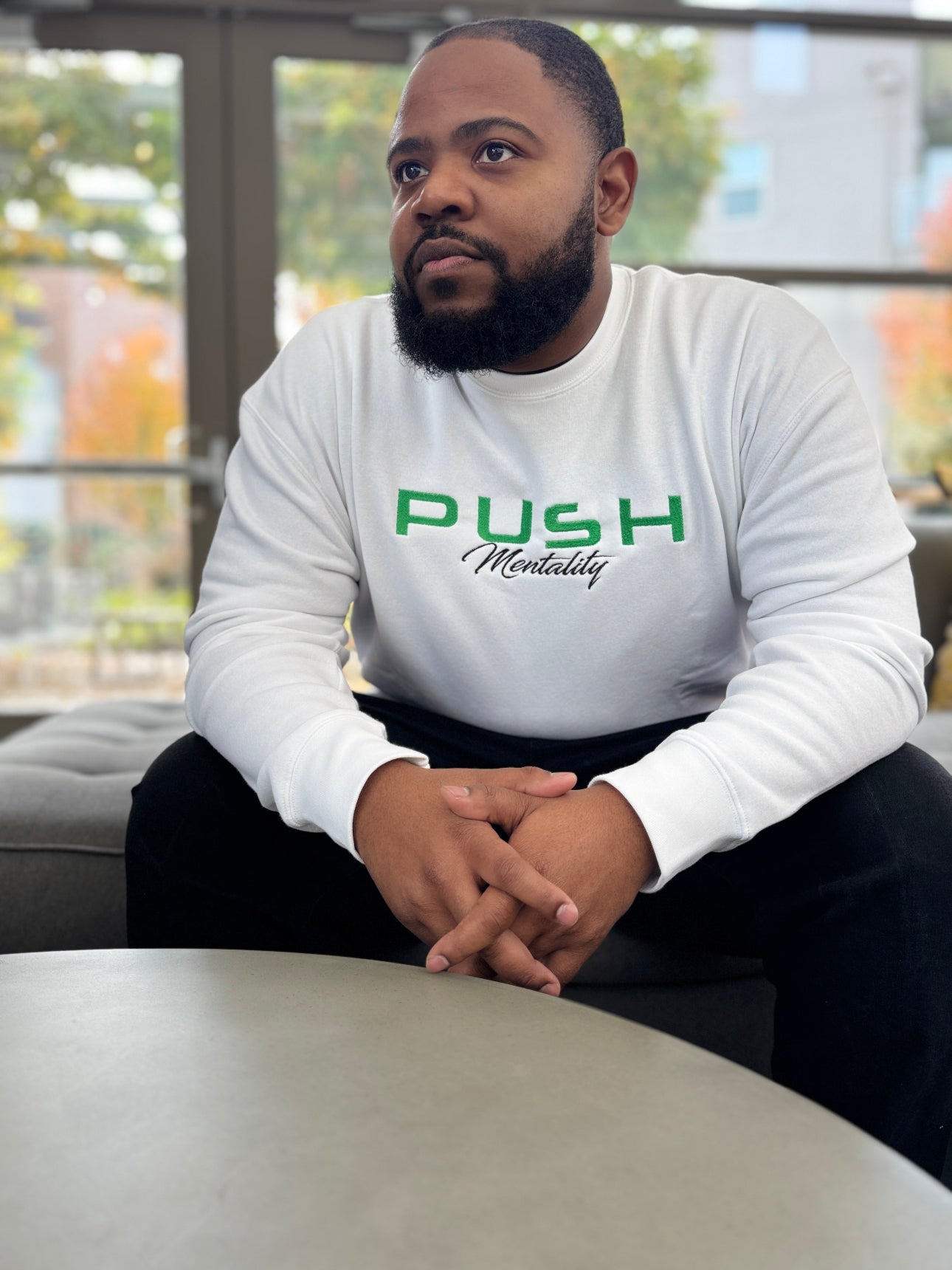 White PUSH Crewneck